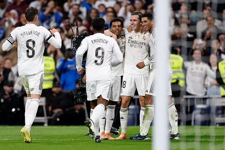 Celebración gol en el Real Madrid contra el Valencia